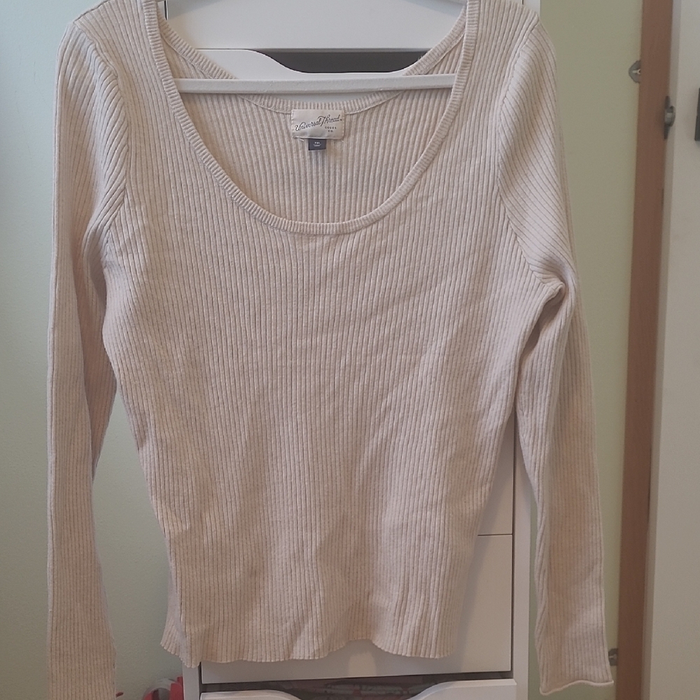 Target Universal Thread Ribbed Beige Long Sleeve Top